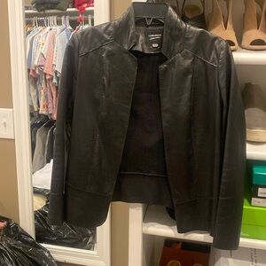 Thin black leather jacket